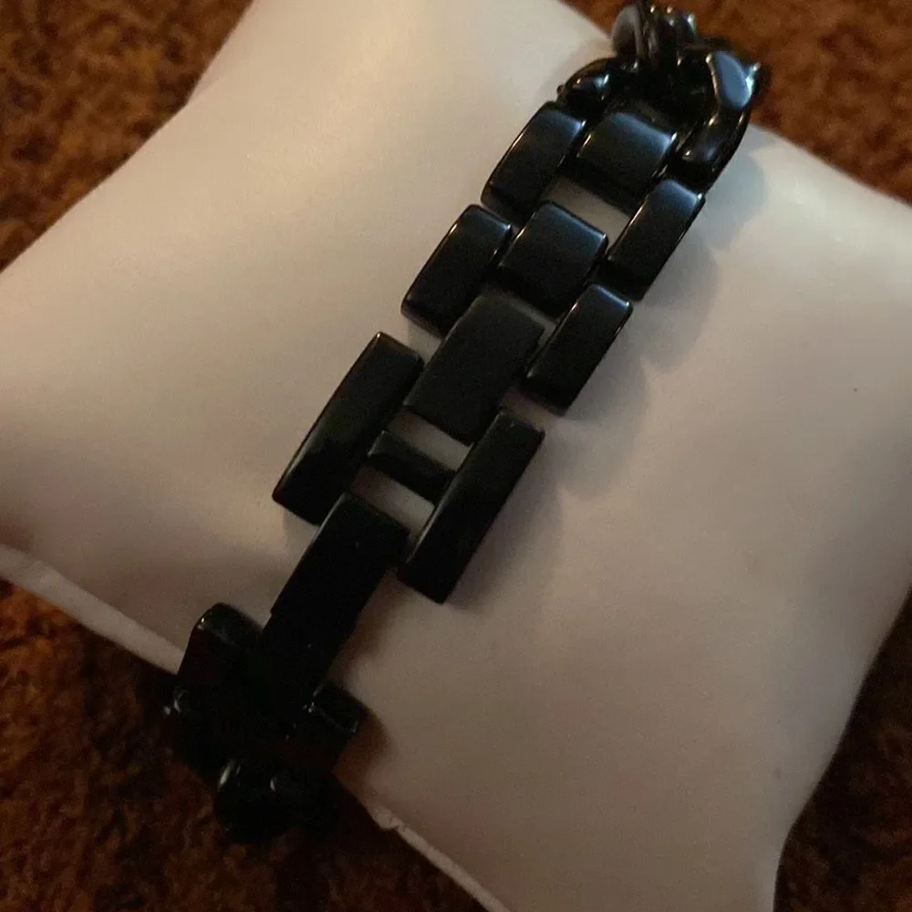 Black Rhinestone Watch with charms‎